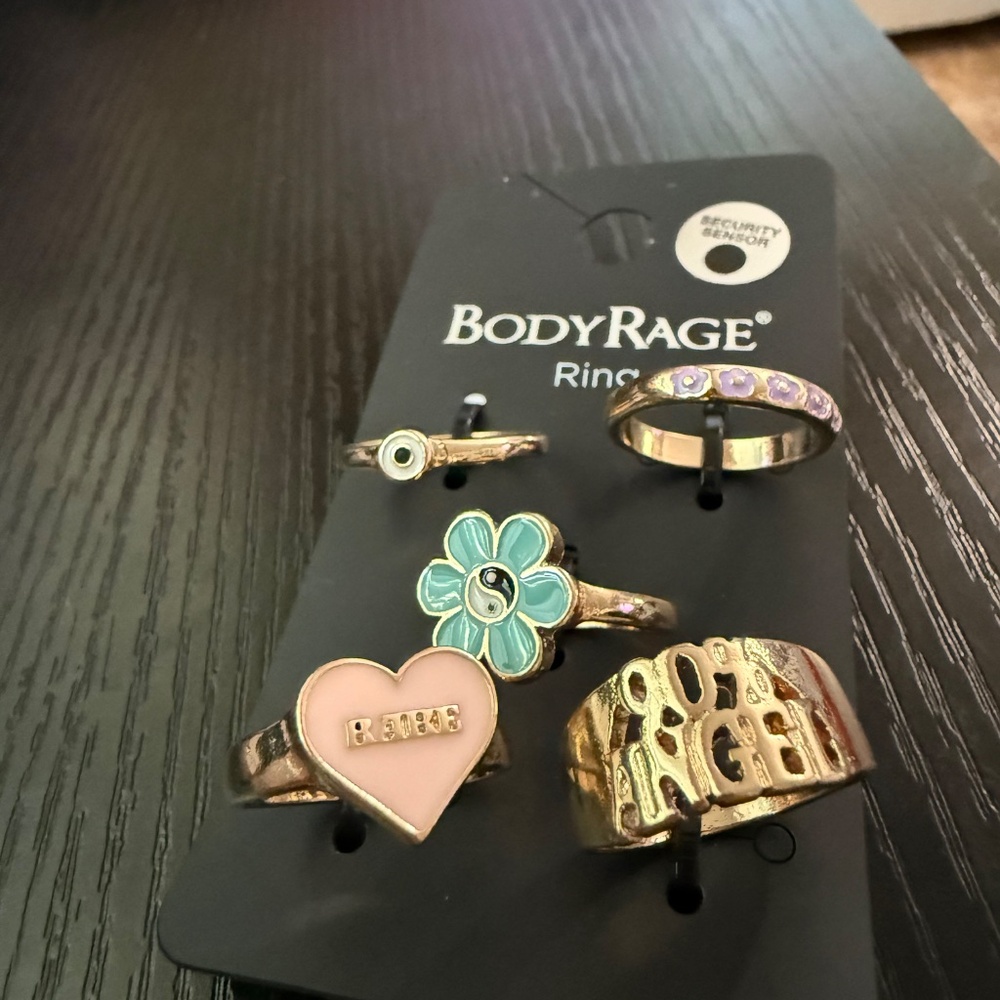 BODYRAGE 5 RING SET RING SIZE 7,8 - Picture 2 of 2